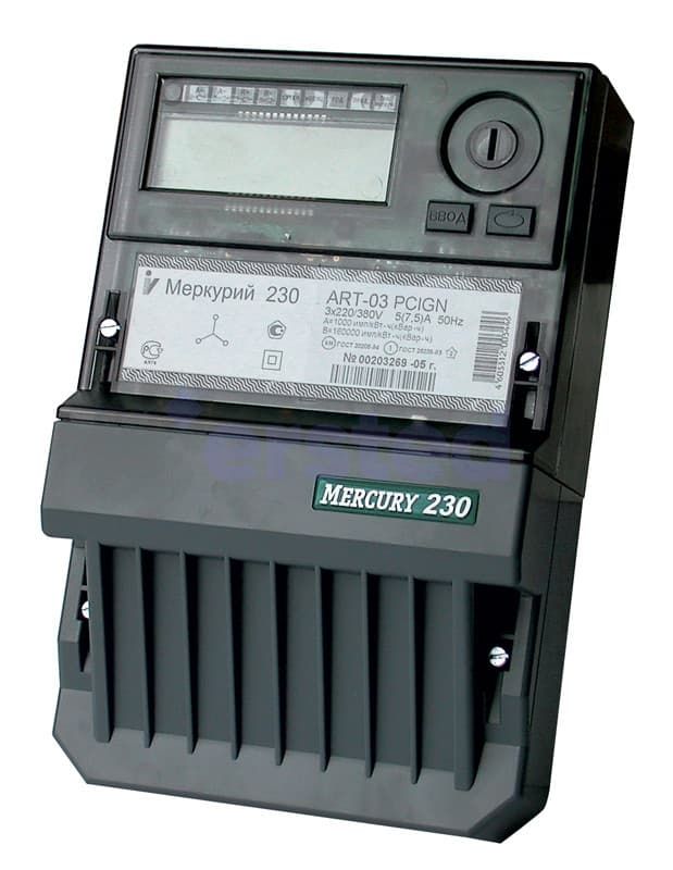 Меркурий 230 ART-00 RN 5-7,5A,100В Электросчетчик трехфазный, многотарифный, фото 