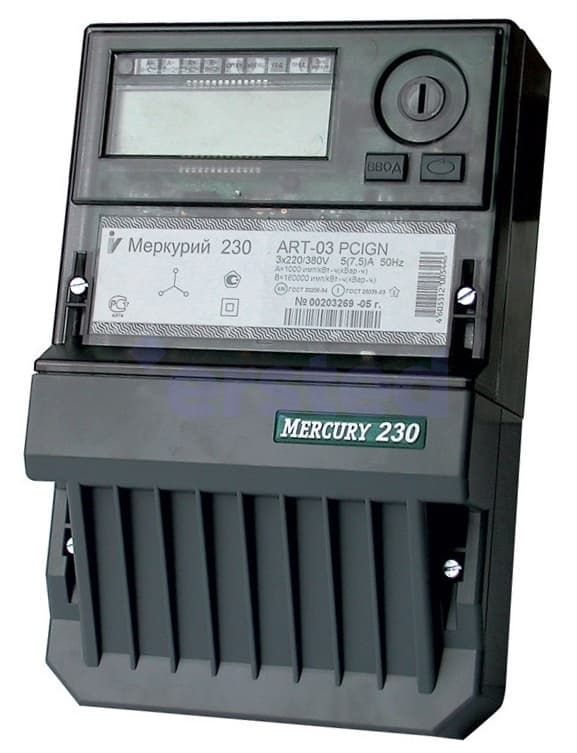 Меркурий 230 АRТ-01 CLN 5-60А, 400В Электросчетчик трехфазный, многотарифный, PLC-модем, фото 