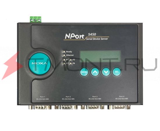 Moxa Nport 5450, Ethernet в 4 х RS-232/485 Промышленный 4-портовый асинхронный клиент-сервер, фото 