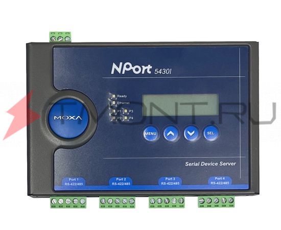 Moxa Nport 5430, Ethernet в 4 х RS-422/485 Промышленный 4-портовый асинхронный клиент-сервер, фото 