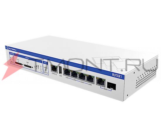 Телтоника RUTXR1 промышленный сотовый маршрутизатор GSM 2G/3G/LTE 2xSim, Wi-Fi, 5xGigabitх Ethernet, Wan, SFP для монтажа в стойку, фото 