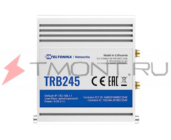 Промышленный шлюз Телтоника TRB-245 GSM 2G/3G/LTE, Cat4, 2 sim, RS-485, RS-232, Ethernet, фото 